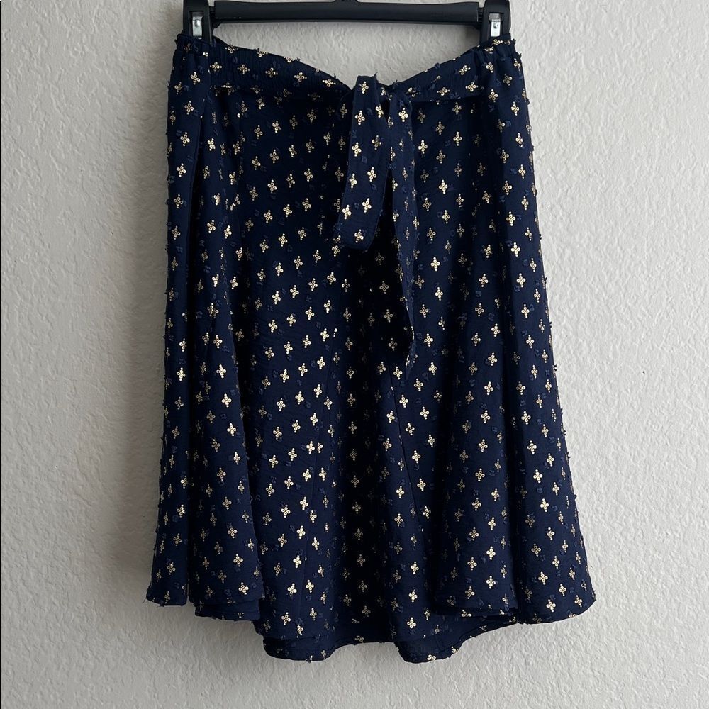 New York Clothing Co. Navy Blue Patterned Women's Skirt in Size L